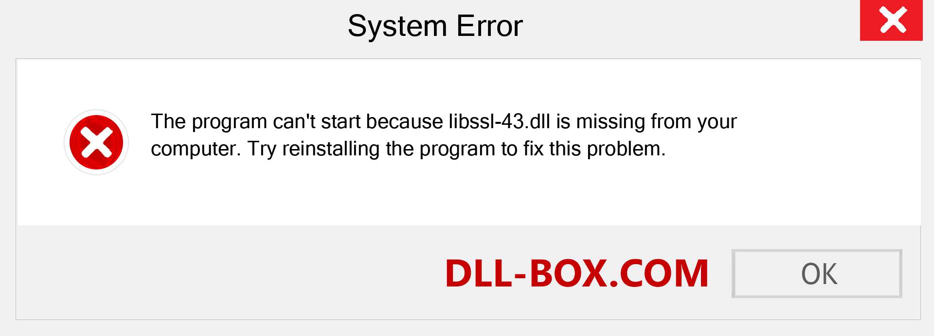  libssl-43.dll file is missing?. Download for Windows 7, 8, 10 - Fix  libssl-43 dll Missing Error on Windows, photos, images